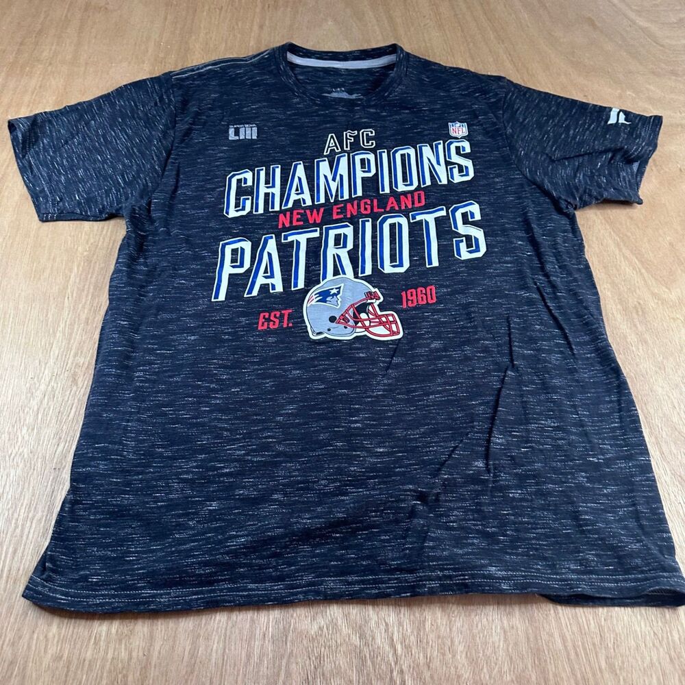 New England Patriots AFC Champions T-Shirt Super Bowl LIII Navy L Performance